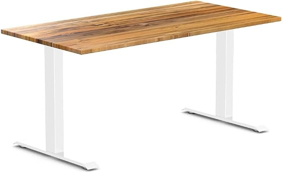 Desky Zero Hardwood Office Desk Teak 72" Matte Black