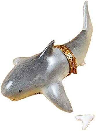 Shark W/ Removable Tooth - Limoges Box Authentic Porcelain Figurine From France