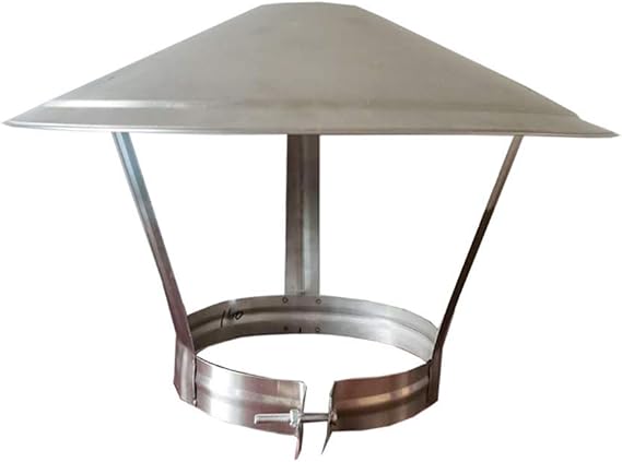 MBROS Stainless Steel Chimney Cowl, Pipe Rain Cover Protector Cap Ending Roof Cowl for Ducting Ventilation Cap Rain Hat Hood,Hoop 200mm hat 350mm