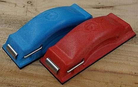 Time Shaver Tools Preppin Weapon Ergonomic Sanding Block, for Wet and Dry Sanding! Easy to Load, Plain Paper Sander! Red And Blue (2 Pack)