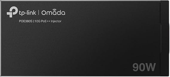 Omada 10G PoE++ Injector, Up to 90W, UL Certified (POE380S) | Up to 100m(328ft), 802.3bt/at/af Compliant, Durable Metal Casing, Wall Mountable