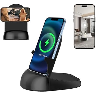 Dome Security Camera, 2.45GHz Smart Indoor BabyPet Monitoring Cam with Wirless Charger, Motion Detection, Phone APP, Rotate Lens 250Viewing Angle for Home Security