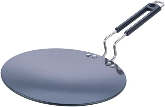 Vinod Black Pearl Hard Anodised Tawa - 26.5 cm | 5.25mm Thickness | Metal Spoon Friendly | Riveted Sturdy Handle | Long Lasting Roti, Paratha Tawa | | Toxin Free
