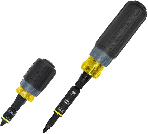 Klein Tools 80191 KNECT (S) Impact-Rated Multi-Bit Screwdriver Set, 11-in-1 and 7-in-1 Ratcheting Drivers with Phillips, Slotted, Square, Torx Tips, Nut Drivers, and Stubby