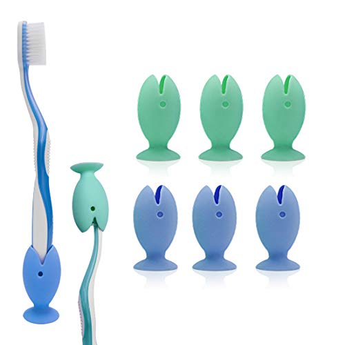 Silicone Travel Toothbrush Cover Case with Suction Cap, 6 Pack Toothbrush Cover Holder for Kids, Portable Toothbrush Head Covers for Home, Camping, School