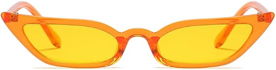Freckles Mark 90s Vintage Retro Narrow Cat Eye Sunglasses for Women Small Fashion Sun Glasses