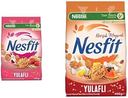 Nestlé Nesfit Red Fruit Whole Grain and Rice Flakes, 400 g and Nestlé Nesfit Full Grain Mixed Fruit Corn Flakes, 400 g