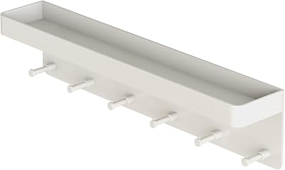MKO Key Holder for Wall, Mail Organizer and Key Rack Wall Mount with Tray & 6 Hooks for Hallway White
