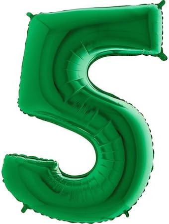 Giant Green Number '5' Balloon Decoration - Party Supplies