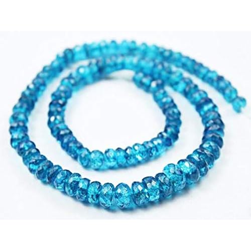 natural blue apatite faceted rondelle gemstone loose craft beads strand 14 4mm 7mm