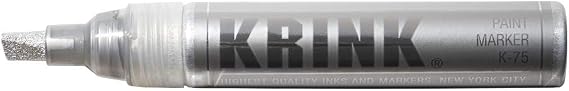Krink K-75 Paint Marker, 7mm chisel tip, Silver (K-75 SILVER)