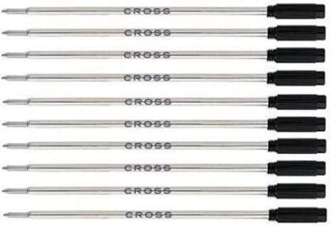 10 Genuine Cross Medium Ballpoint Black Refills (Bulk Pack)