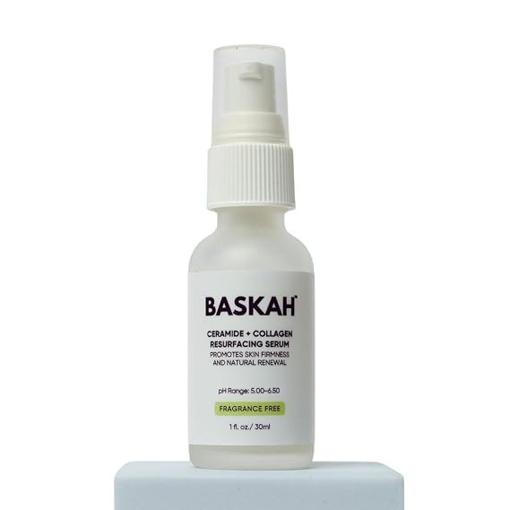 Baskah Ceramide & Collagen Serum Hydrating Night Serum for Dry, Damaged Skin, Restores Skin Barrier & Firms for a Plump, Healthy Glow