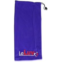 LeLuv 20 inch x 10 inch Storage Gift Bags Rectangular Single Layer Royal Blue Velvet-Like Embroidered Polyester with Draw String