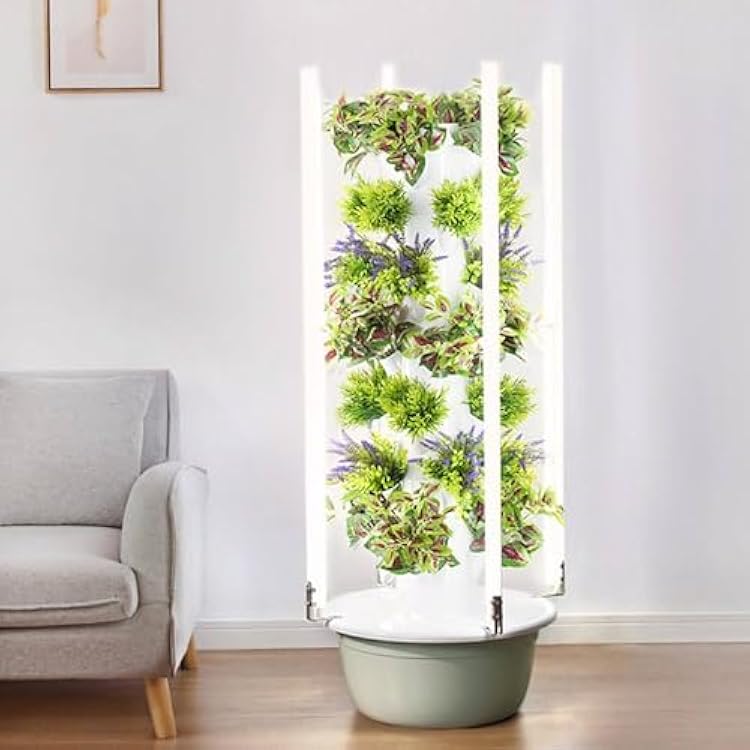 Hydroponic Growing System with Automated LED Grow Lights, Vertical for Indoor Tower Garden, Intelligent Multi-Layer Planter Soilless Cultivation Equipment,9Layer