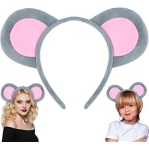KHC-KHF Halloween-headband Mouse-Ears-Headband Mouse Ears Plush Headband Rat Ears Headwear Animal Ears Costume Accessories Party Cosplay Dress-up Decoration