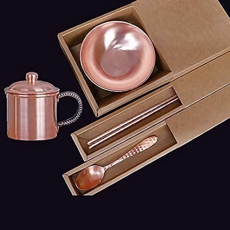 Copper Bowl Pure Copper Bowl Tableware Household Rice Bowl Double-Layer Thick Copper Bowl A More Textured Copper Bowl in Your Hand (Type-11)