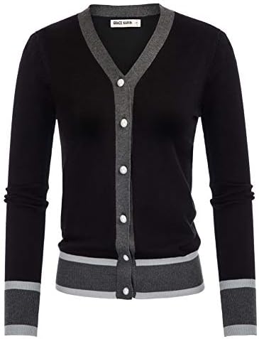 GRACE KARIN Cardigan Sweaters for Women Lightweight Long Sleeve Cropped Cardigan Spring Summer Fashion Clothing Outfits Shrug