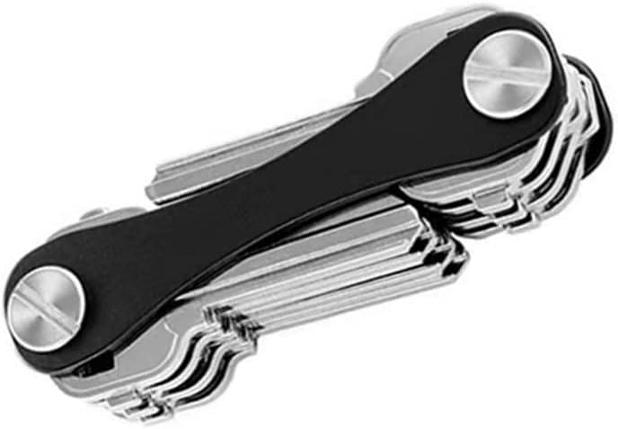Compact Key Holder,Key Ring Organizer Key Organizer Keychain Light Weight Multi Tool Folding Key Chain Keychain Organizer up to 12 Keys Premium Key Holder Great Gift Suitable for Men and Women Black