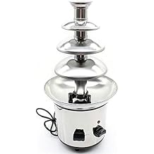 Chocolate Fountain Machine, 4-Tier Stainless Steel Chocolate Melts Dipping Fondue Fountain With Sealing System, Electric Commercial Chocolate Waterfall Heated Melting Machine Adjustable Temperature
