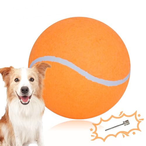 Big Tennis Ball for Dogs, Giant Dog Tennis Ball Toy Large Outdoor Sports Gift for Small Medium Large Dog Orange, 9.5 inch