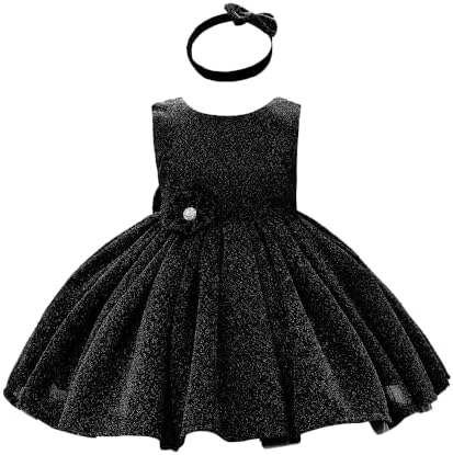 0-6T Baby Girls Dress Princess Dress Special Occasion Formal Gowns Backless Pageant Wedding Party Dresses with Headwear