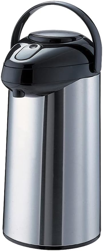 Service Ideas GLAP300 SteelVac Airpot with Pump Lid, Glass Liner, 3.0 L, Silver Case of 6