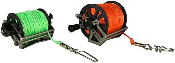 MAKO Spearguns Vertical Series Speargun Reel with High Vis Reel Line and Snap Swivel Clip