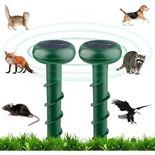 2 Packs Solar Powered Mole Repellent, Sonic Mouse Deterrent Pest, Rodents, Sankes, Squirrels Out of Garden, Suitable for Yards and Farms.