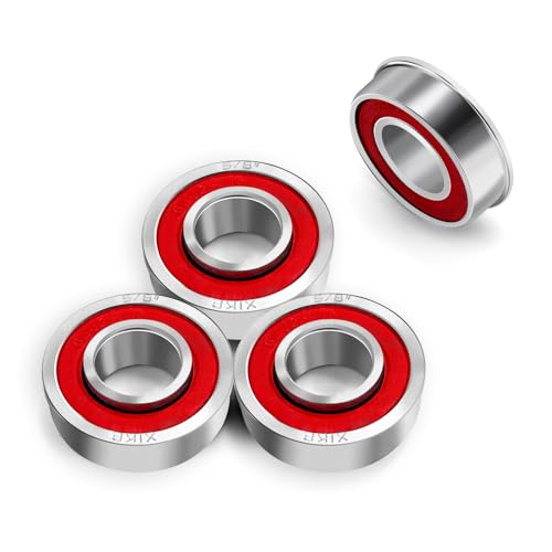XiKe 4 Pcs Flanged Ball Bearings ID 58 x OD 1-38, Applicable for Lawn Mower, Wheelbarrows, Windwill, Wagon, Carts & Hand Trucks Wheel Replacement