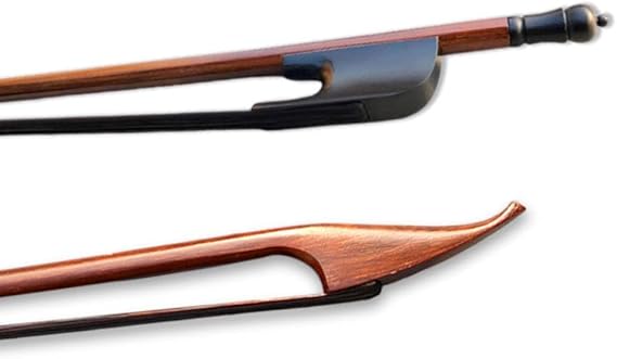 Brazilwood Violin Bow 4/4 Baroque Style bow with Ebony Frog Natural Black Horse Hair Straight (black hair)