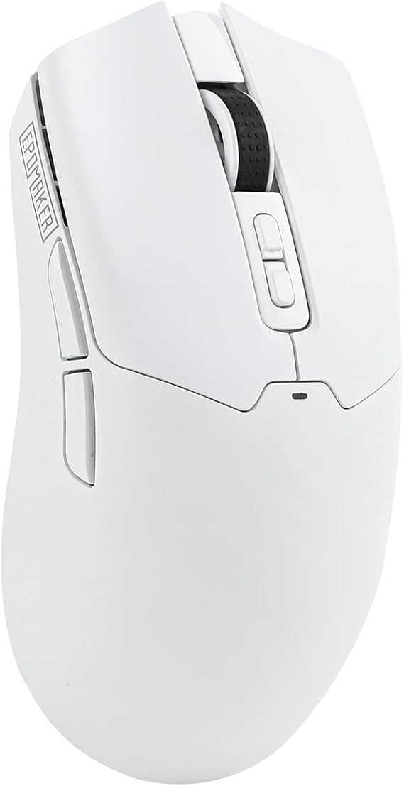 EPOMAKER Click Gaming Mouse Wireless 2.4Ghz/BT/Type-C, 800 to 42,000 DPI Adjustable, 8K Polling Rate, 500mAh, Lightweight Optical Mouse, for PC/Mac/Linux (White)