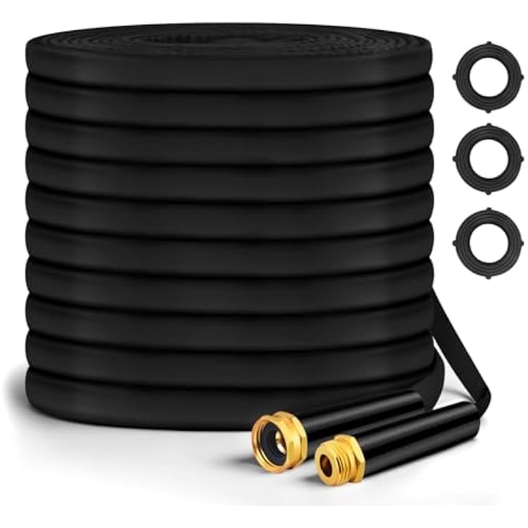 Garden Hose100FT, Lightweight & Flexible Water Hose,Non-Expanding,34 GHT Leak-Proof Metal Fittings, Non-Expanding, Kink-Free, Portable, Wear-Resistant for Yard, Lawn, Garden Use