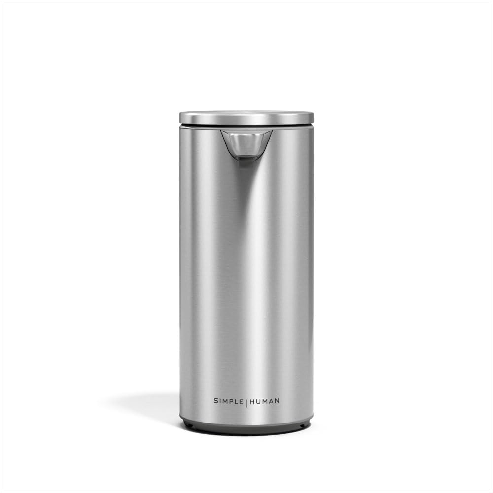 Simplehuman ST1082 Soap Dispenser, Sensor Pump, Rechargeable, Waterproof, 9.5 fl oz 266 ml, Brushed Stainless Steel