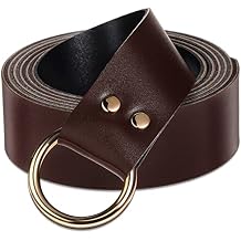 Zhanmai Medieval Halloween Leather Belt Viking Renaissance Reenactment Accessory Pirate Belt Men Women Ring Belt (Brown, 75 Inch)