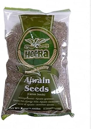 Heera Ajwain Seed (Carom Seed) 300g (Pack of 1) – Adds Taste and Flavour to Meals - Simplifies and Speeds Up The Cooking Process - A Must-Have Indian Spice Seed in Kitchen