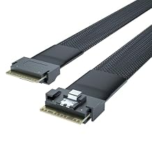 H! 24G Internal SFF-8654 to SFF-8654 SlimSAS Cable, PCIe 4.0 Low Profile 8i Cable, 85-ohm, 74pin, 32AWG, 1-m(3.3ft)