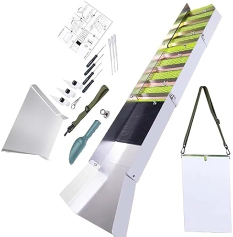 Complete Gold Panning Prospecting Kit with Foldable Sluice Box, Picks, and Accessories for Outdoor Mining