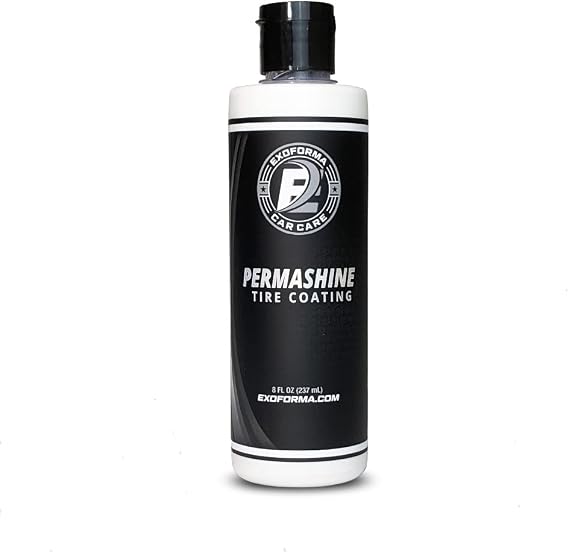 ExoForma PermaShine Tire Coating & Dressing - Extreme High Shine & Durability - Long-Lasting Acrylic Anti-Stick No-Sling Protection - Wont Wash Off - Dries Fast to the Touch - 8 fl oz