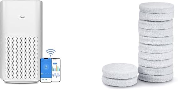 LEVOIT Air Purifiers for Home Large Room, Covers Up to 3175 Sq. Ft, Smart WiFi and PM2.5 Monitor & Air Purifier Core Mini/LV-H128 Aroma Pads 12pack Essential Oil Replacement