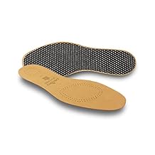 pedag Leather Insole withSweat Wicking Carbon Layer, Handmade in Germany, Fits Pumps and Dress Shoes, Tan, US M15 / EU 48