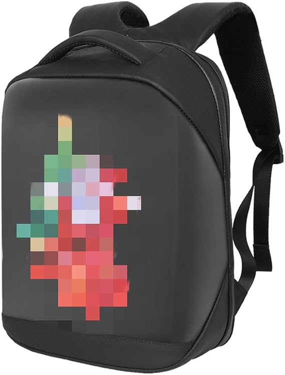 LED Backpack T3 with Programmable Screen, DIY Pixel Art Programming Screen Didital Backpack for Travel (black)
