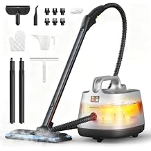 Aspiron Steam Cleaner, 293F 58 PSI Powerful Multipurpose Handheld Steam Mop for Home Use, 21 Attachments, 50Oz Capacity, Heavy Duty Steamer for Carpets, Floors, Cars, Tiles, Crack Cleaning, Turquoise