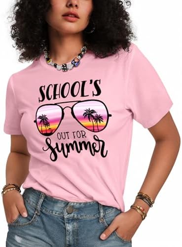 Flafens Teacher T-Shirt for Women - Graphic Tees Womens 2025 Teacher Crewneck Cotton Cute Cool Short Sleeve Tshirts