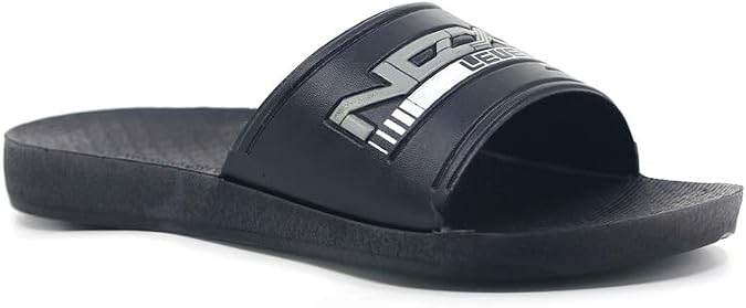 Anti-Slip Base Flat Casual Men's Slippers Black Style15885