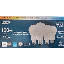 17.5W (100W Replacement) Selectable Color A21 E26 Base LED Bulb (4-Pack)