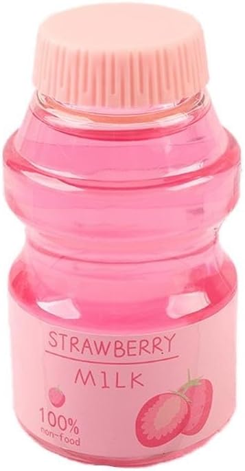 Clear Strawberry Jelly Slime - Fluffy, Stretchy, Crunchy, Bubble Slime Soft Putty Stress Relief Toy - Party Favors, Super Light, Gift and Birthday (Pink-3)