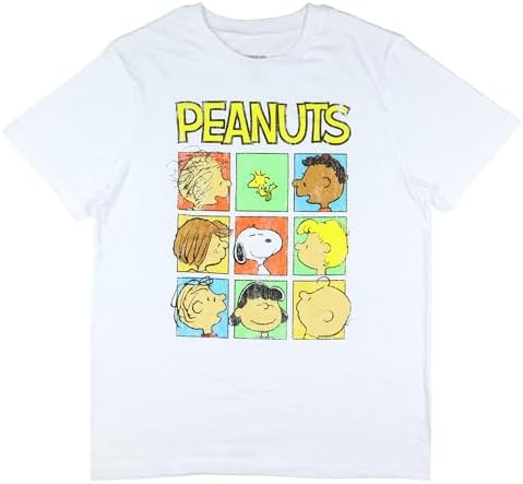 Peanuts T-Shirt Mens Boxed Character Grid Design Graphic Print Adult Tee