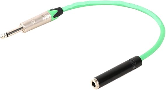 1PC 1/4inch Cable,6.35mm Mono Male to 6.35mm Stereo Female Extend Unbalanced Cable(Green,3 m)