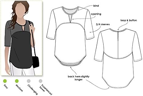 Style Arc Sewing Pattern - Dixie Woven Top (Sizes 04-16)